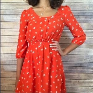 Cooperative Orange Silk Dress (Urban Outfitters)